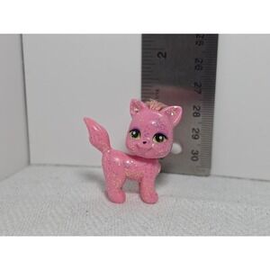 Polly Pocket‎ Sparklin' Pets pink glitter cat figurine replacement Toy